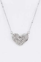 Load image into Gallery viewer, Crystal Heart Gold Pendant Necklace Set-Plus Size Dream Girl
