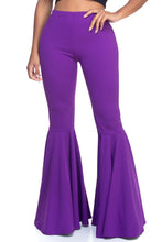Load image into Gallery viewer, Plus Size Black Ruffled Flare High Waist Pants-Plus Size Dream Girl
