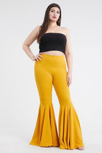 Load image into Gallery viewer, Plus Size Purple Ruffled Flare High Waist Pants-Plus Size Dream Girl
