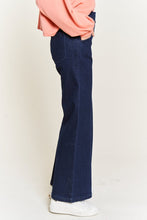 Load image into Gallery viewer, Plus Size Dark Blue High Waist Button Wide Leg Jean-Plus Size Dream Girl

