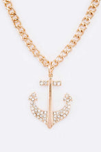 Load image into Gallery viewer, Crystal Anchor Gold Pendant Necklace Set-Plus Size Dream Girl
