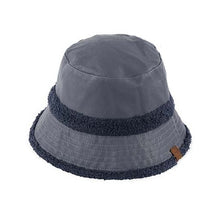 Load image into Gallery viewer, Black Sherpa Accent Reversible Bucket-Plus Size Dream Girl

