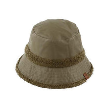 Load image into Gallery viewer, Olive Sherpa Accent Reversible Bucket-Plus Size Dream Girl
