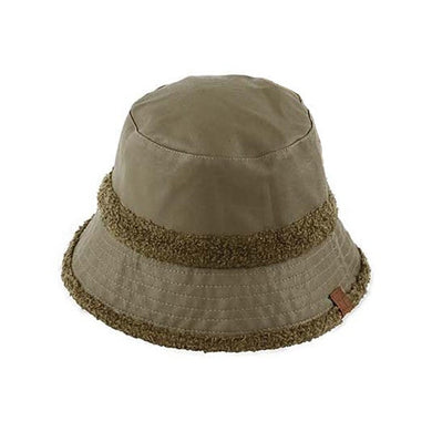 Olive Sherpa Accent Reversible Bucket-Plus Size Dream Girl