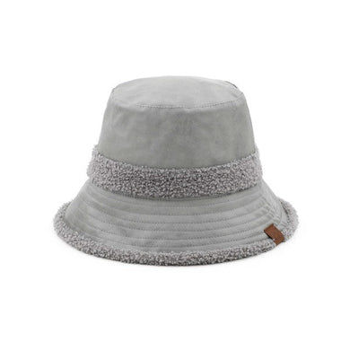 Grey Sherpa Accent Reversible Bucket-Plus Size Dream Girl