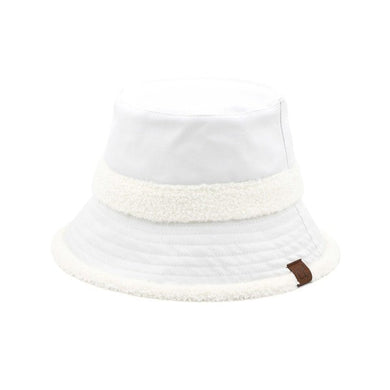 White Sherpa Accent Reversible Bucket-Plus Size Dream Girl