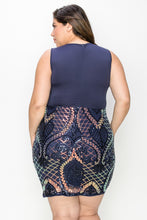 Load image into Gallery viewer, Plus Size Geometric Gold Sequin Glitter Mini Dress-Plus Size Dream Girl

