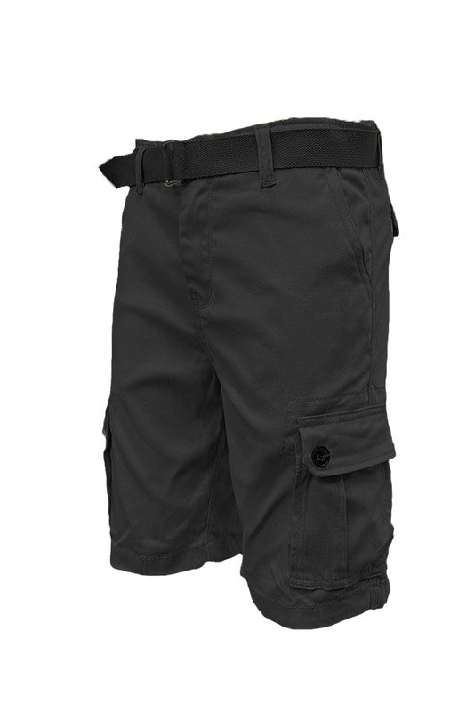 Men's Belted Cargo Shorts with Belt-Plus Size Dream Girl