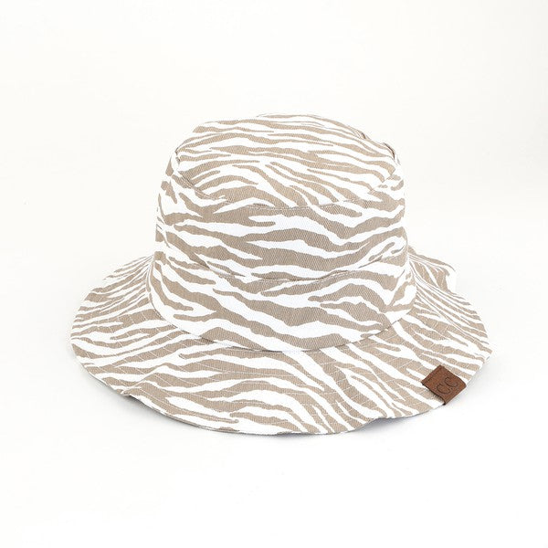 Hand Dyed Mauve Pink Zebra Style Summer Bucket Hat-Plus Size Dream Girl