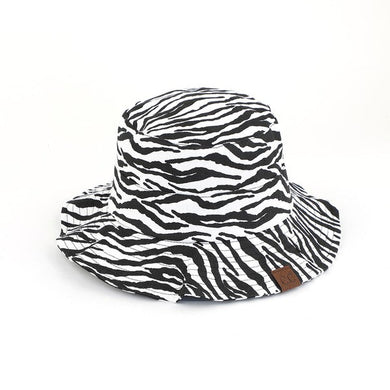 Hand Dyed Black Zebra Style Summer Bucket Hat-Plus Size Dream Girl
