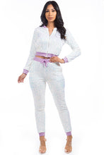 Load image into Gallery viewer, Glitter Sequin Track Jacket &amp; Pants Set-Plus Size Dream Girl

