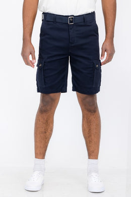 Men's Belted Cargo Shorts with Belt-Plus Size Dream Girl