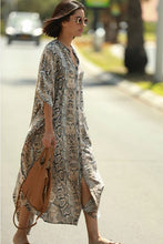 Load image into Gallery viewer, Oversized Python Printed Loose Fit Cover Up Maxi Dress-Plus Size Dream Girl

