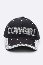 Load image into Gallery viewer, Crystal Cowgirl Embellished Fashion Denim Cap-Plus Size Dream Girl
