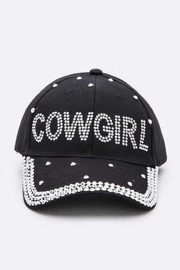 Crystal Cowgirl Embellished Fashion Denim Cap-Plus Size Dream Girl