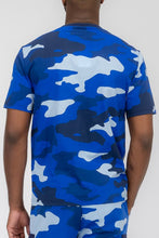 Load image into Gallery viewer, Men&#39;s Blue Camo Short Sleeve TShirt-Plus Size Dream Girl
