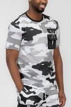 Load image into Gallery viewer, Men&#39;s Grey Camo Short Sleeve TShirt-Plus Size Dream Girl

