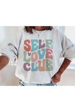 Load image into Gallery viewer, Plus Size Pink Self Love Long Sleeve Graphic Sweatshirt-Plus Size Dream Girl

