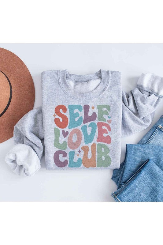 Plus Size Sand Self Love Long Sleeve Graphic Sweatshirt-Plus Size Dream Girl