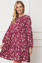 Load image into Gallery viewer, Floral Crew Neck Midi Dress-Plus Size Dream Girl
