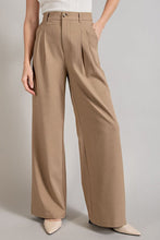 Load image into Gallery viewer, Navy Blue Flowy &amp; Relaxed Straight Leg Pants-Plus Size Dream Girl
