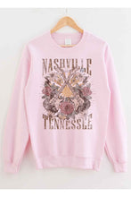 Load image into Gallery viewer, Plus Size Nashville Tennessee White Long Sleeve Graphic Sweatshirt-Plus Size Dream Girl
