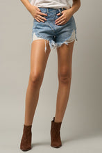Load image into Gallery viewer, Premium Blue Denim Distressed Shorts-Plus Size Dream Girl
