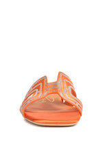 Load image into Gallery viewer, Rhinestone Glitter Orange Heel Embellished Sandals-Plus Size Dream Girl
