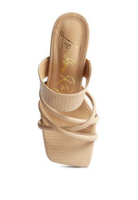 Load image into Gallery viewer, Criss Cross Strap Spool Heel Sandsals-Plus Size Dream Girl
