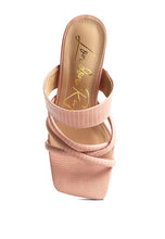 Load image into Gallery viewer, Criss Cross Strap Spool Heel Sandsals-Plus Size Dream Girl
