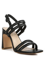 Load image into Gallery viewer, White Strappy Slim Block Heel Sandal-Plus Size Dream Girl
