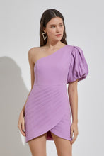 Load image into Gallery viewer, Sophisticated Lavender Purple One Shoulder Ruffle Dress-Plus Size Dream Girl
