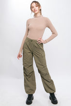 Load image into Gallery viewer, Khaki Loose Fit Parachute Cargo Pants-Plus Size Dream Girl
