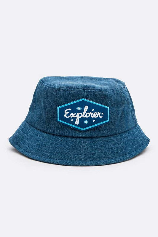 Explorer Patch Denim Bucket Hat-Plus Size Dream Girl