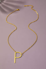 Load image into Gallery viewer, Gold Large Stainless Steel initial Pendant Necklace-Plus Size Dream Girl
