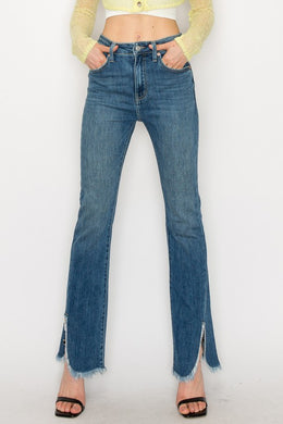 Plus Size Medium Blue Denim Boot Cut Jeans-Plus Size Dream Girl