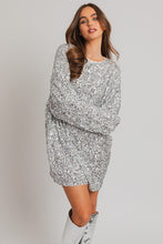 Load image into Gallery viewer, Silver Loose FIt Long Sleeve Sequin Mini Dress-Plus Size Dream Girl
