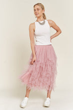 Load image into Gallery viewer, Ivory White Layered Tulle Polka Dor Mesh Skirt-Plus Size Dream Girl
