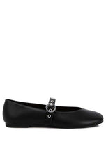 Load image into Gallery viewer, Mary Jane Black Buckle Strap Ballerina Flats-Plus Size Dream Girl
