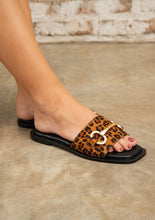Load image into Gallery viewer, Gold Hardware Buckle Leopard Open Toe Sandals-Plus Size Dream Girl
