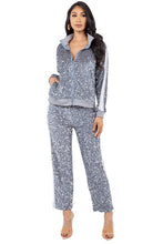Load image into Gallery viewer, Sequin Black Track Jacket &amp; Pants Set-Plus Size Dream Girl
