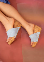 Load image into Gallery viewer, Fuschia Pink Soft Leather Cork Wedge Sandals-Plus Size Dream Girl
