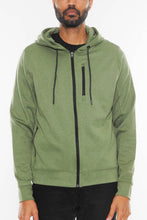 Load image into Gallery viewer, Men&#39;s Olive Green Heathered Zip Up Jacket-Plus Size Dream Girl
