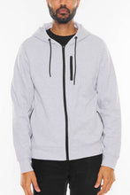 Load image into Gallery viewer, Men&#39;s Heather Grey Solid Heathered Zip Up Jacket-Plus Size Dream Girl
