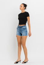 Load image into Gallery viewer, High Rise Blue Raw Hem Denim Shorts-Plus Size Dream Girl
