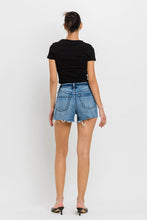 Load image into Gallery viewer, High Rise Blue Raw Hem Denim Shorts-Plus Size Dream Girl
