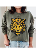 Load image into Gallery viewer, Tiger Head Pink Graphic Fleece Sweatshirts-Plus Size Dream Girl
