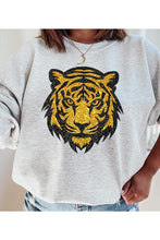 Load image into Gallery viewer, Tiger Head Sand Graphic Fleece Sweatshirts-Plus Size Dream Girl
