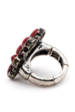 Load image into Gallery viewer, Red Western Stone Flower Stretch Ring-Plus Size Dream Girl
