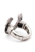 Load image into Gallery viewer, White Horse Shoe Iconic Western Stretch Ring-Plus Size Dream Girl
